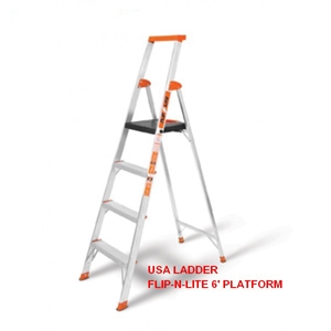 Thang nhôm ghế có tay vịn Little Giant Flip-N-Lite 6' Platform Ladder